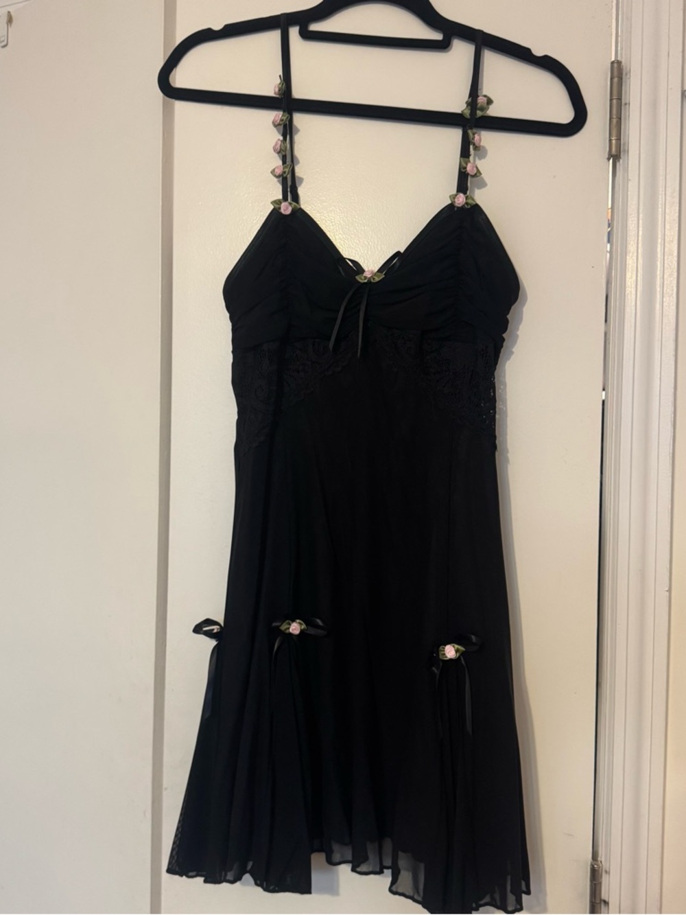 Black Mini Flower dress by current mood size medium